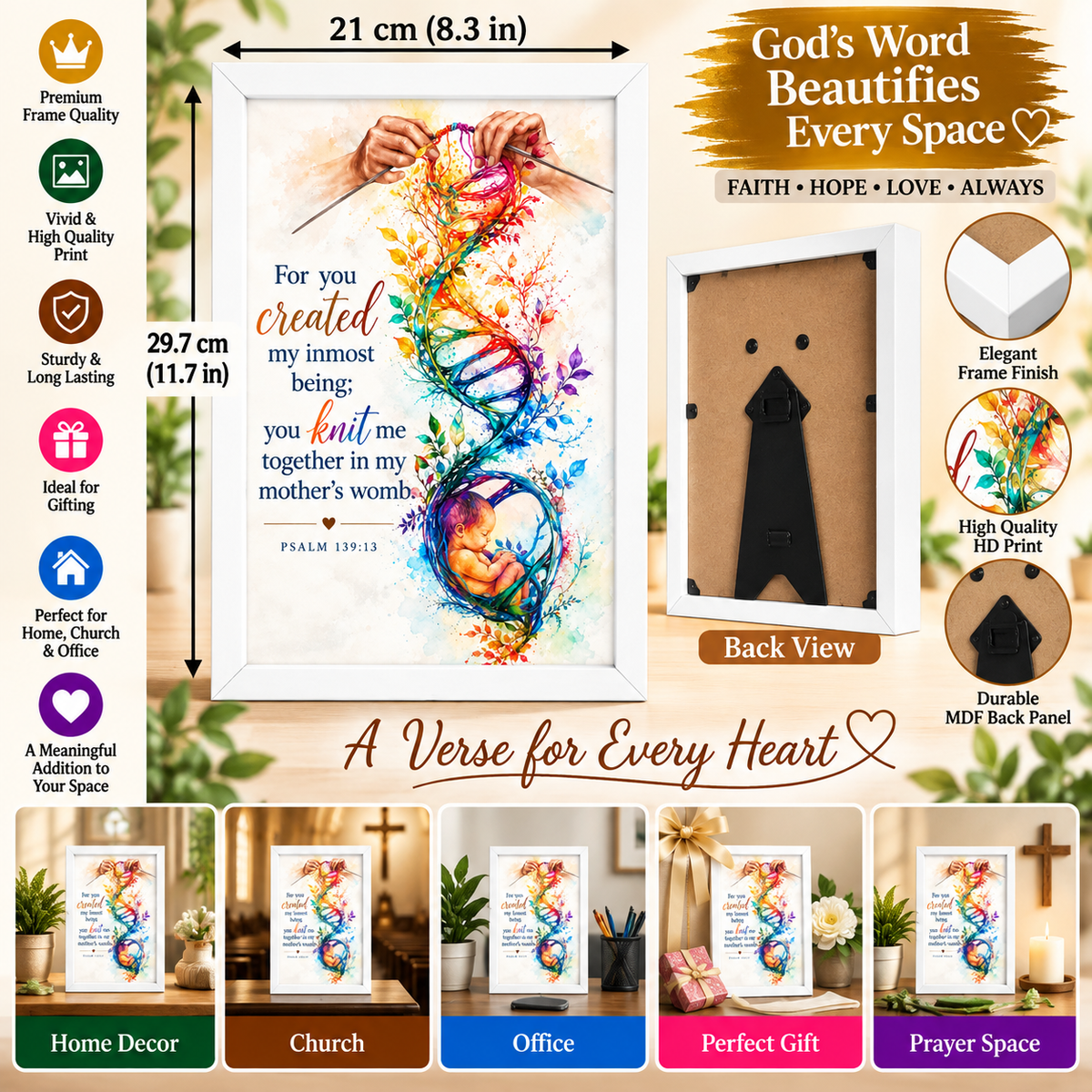 Psalm 139:13  Bible Verse Frame – You Knit Me Together