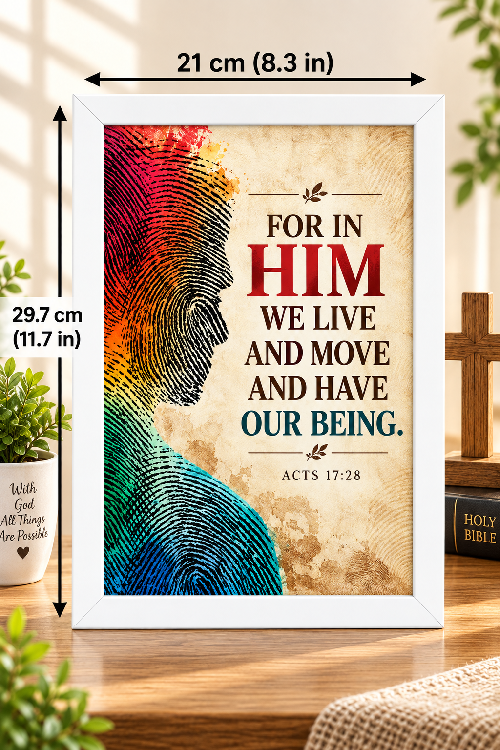 Acts 17:28  Bible Verse Frame – In Him We Live