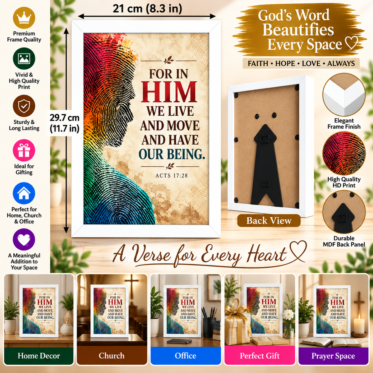 Acts 17:28  Bible Verse Frame – In Him We Live