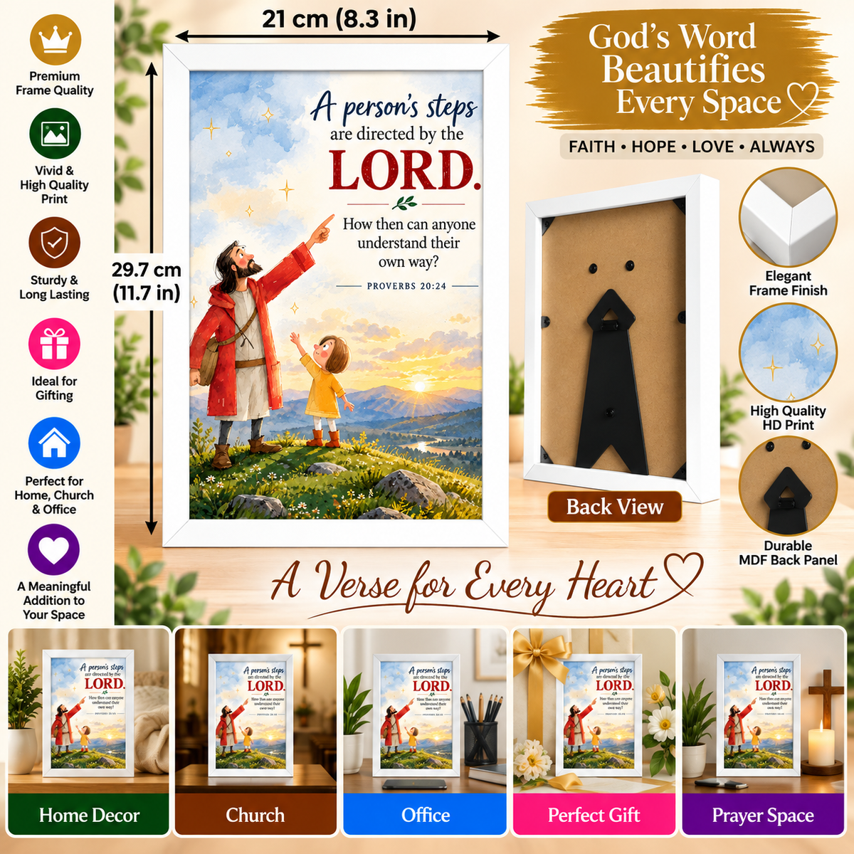Proverbs 20:24 Bible Verse Frame – Steps Directed by the Lord