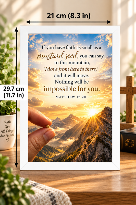 Matthew 17:20  Bible Verse Frame – Mustard Seed Faith