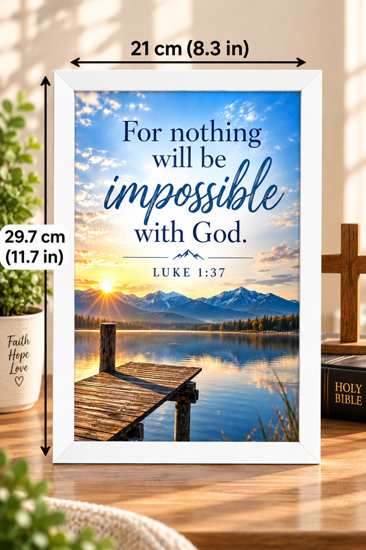 Luke 1:37 Bible Verse Frame – Nothing Is Impossible