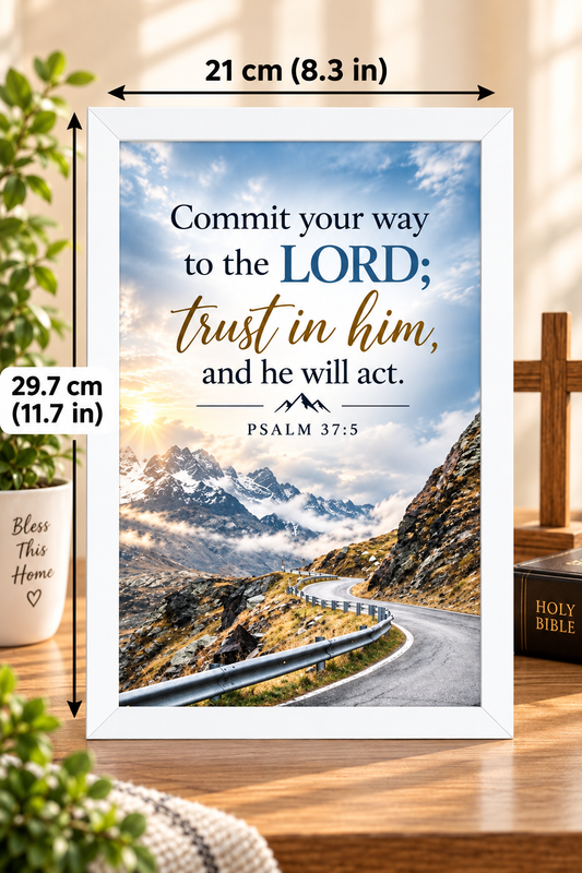 Psalm 37:5 Bible Verse Frame – Commit Your Way to the Lord