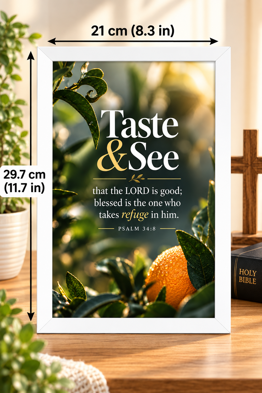 Psalm 34:8 Bible Verse Frame – Taste & See