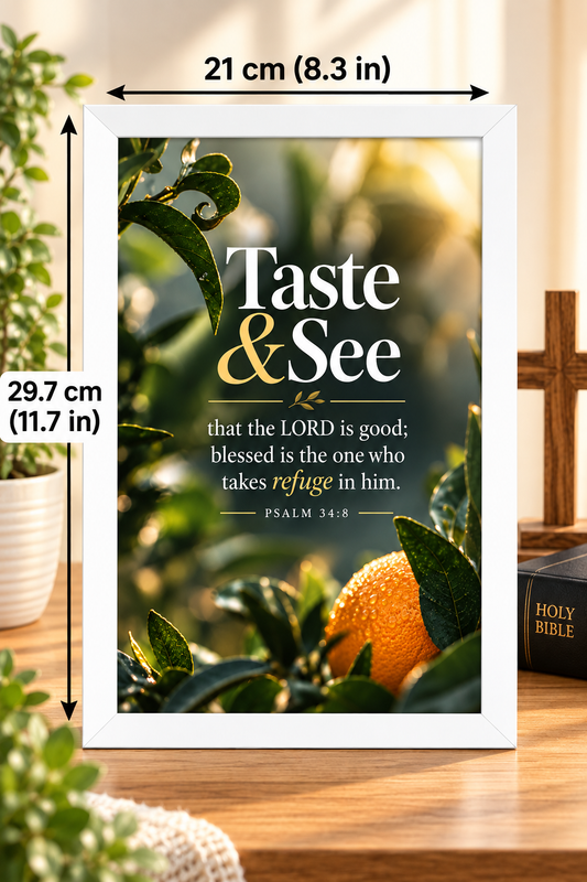 Psalm 34:8 Bible Verse Frame – Taste & See