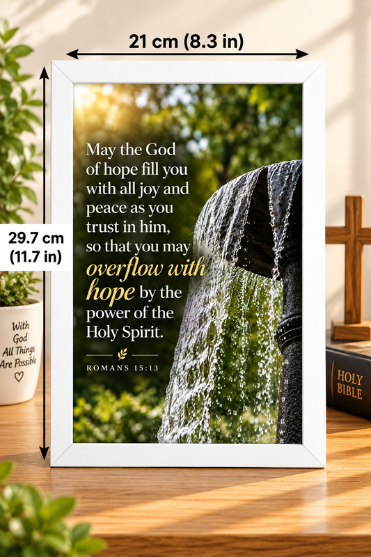 Romans 15:13 Bible Verse Frame – Overflow With Hope