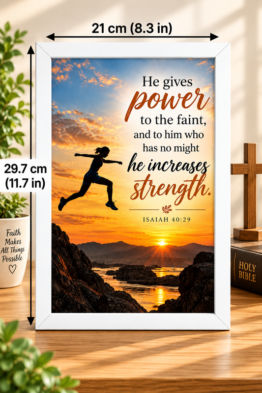 Isaiah 40:29 Bible Verse Frame – He Gives Power