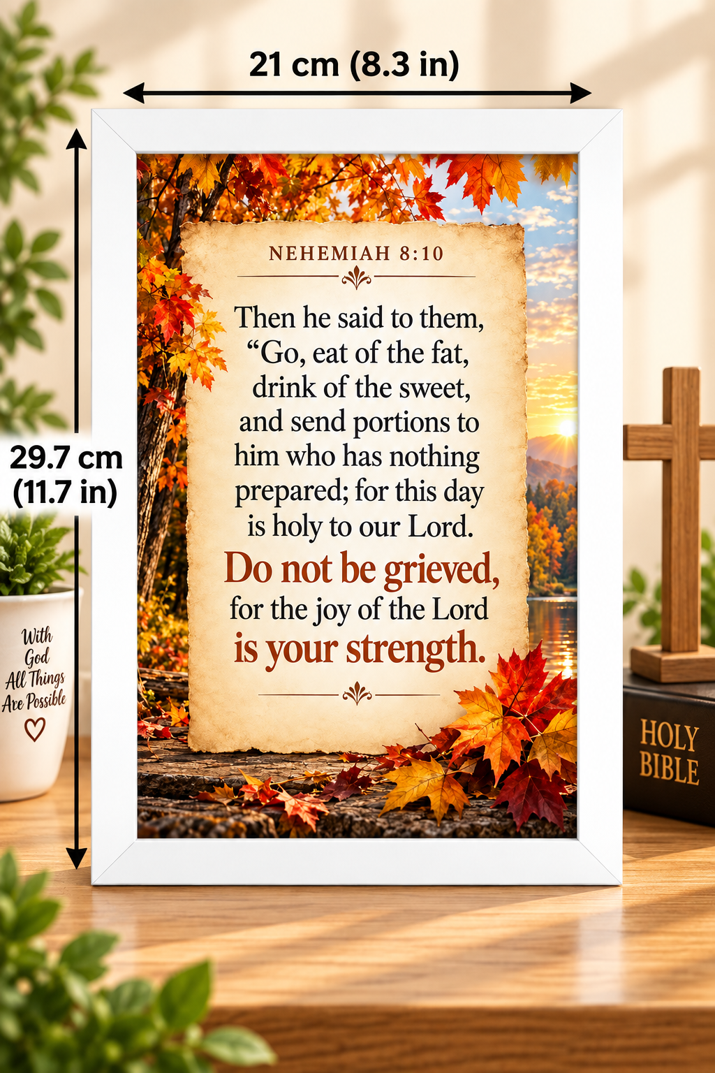 Nehemiah 8:10 Bible Verse Frame – Joy of the Lord