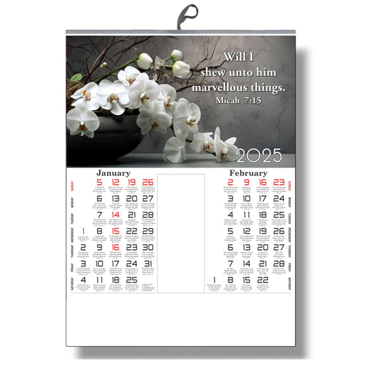 2025 English Bible Verse Flower Children’s and Secondary Wall Calendar – A Year of Faith and Floral Inspiration for Young Believers