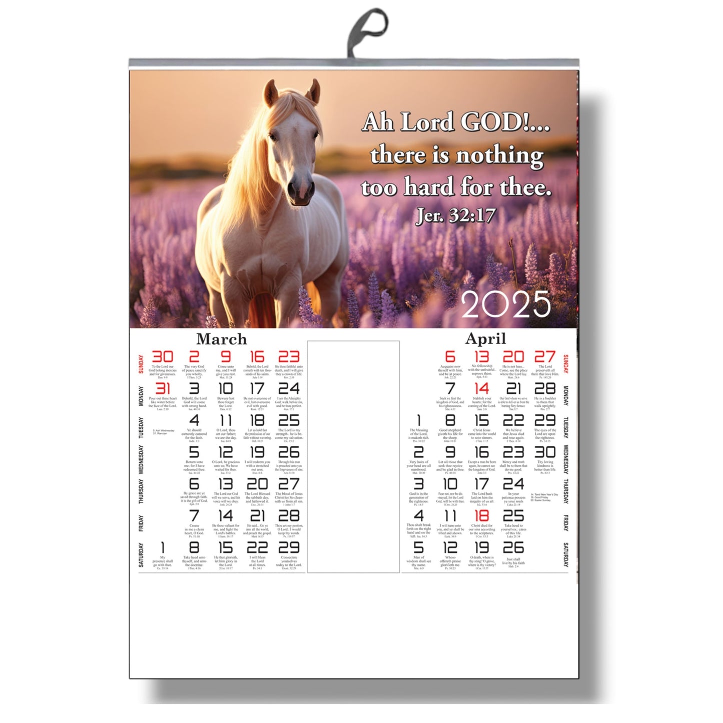 2025 English Bible Verse Flower Children’s and Secondary Wall Calendar – A Year of Faith and Floral Inspiration for Young Believers