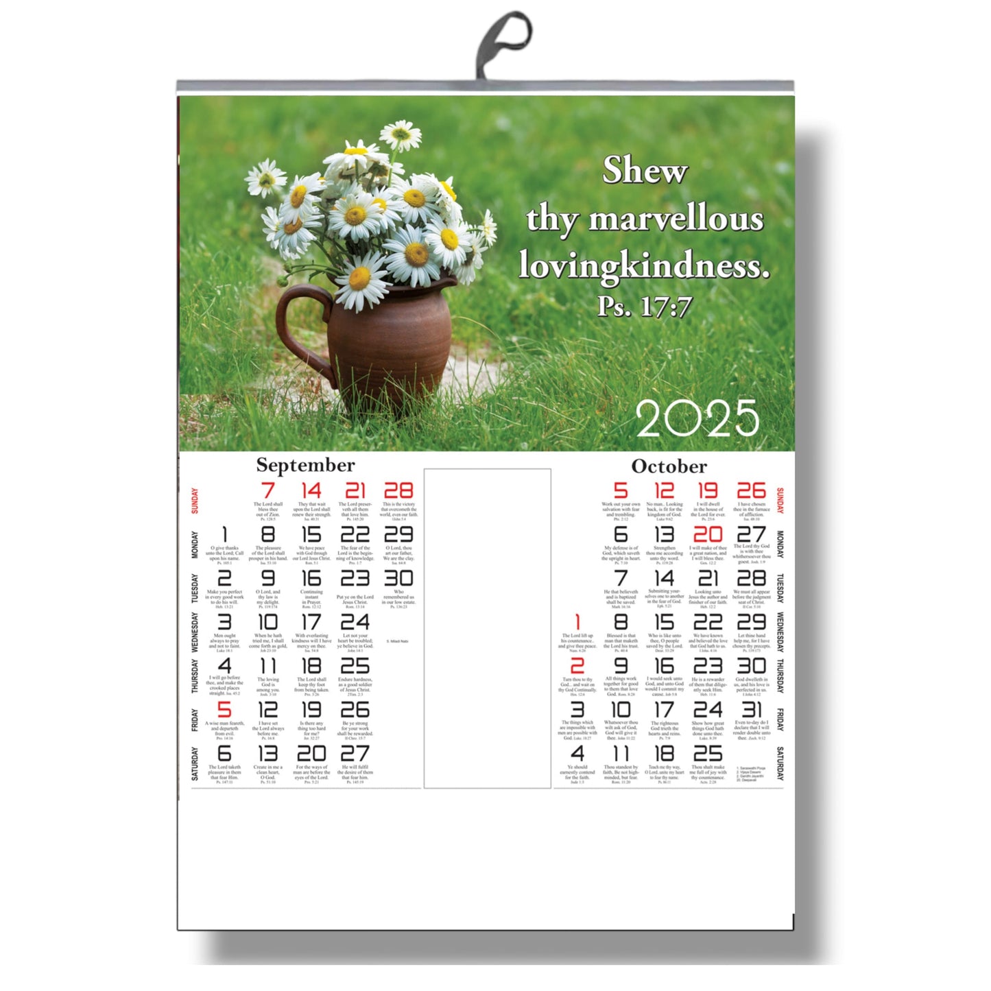 2025 English Bible Verse Flower Children’s and Secondary Wall Calendar – A Year of Faith and Floral Inspiration for Young Believers