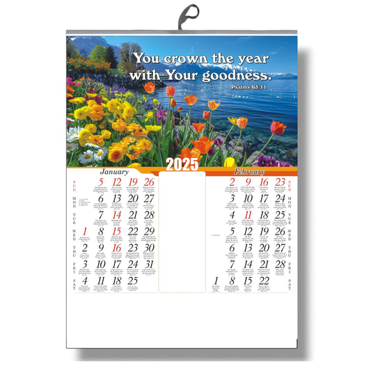 2025 English Bible Verse Beautiful Flowers Wall Calendar – A Year of Inspiration and Floral Elegance