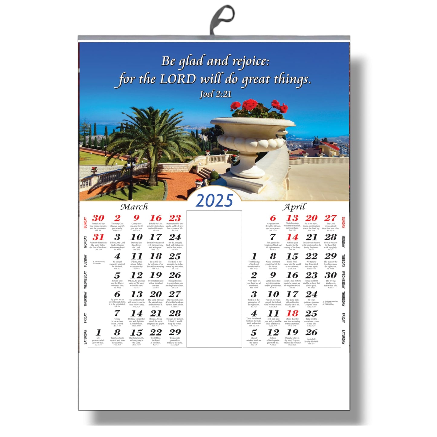 2025 English Big Size Bible Verse Wall Calendar – Stunning Sceneries with Inspirational Scripture