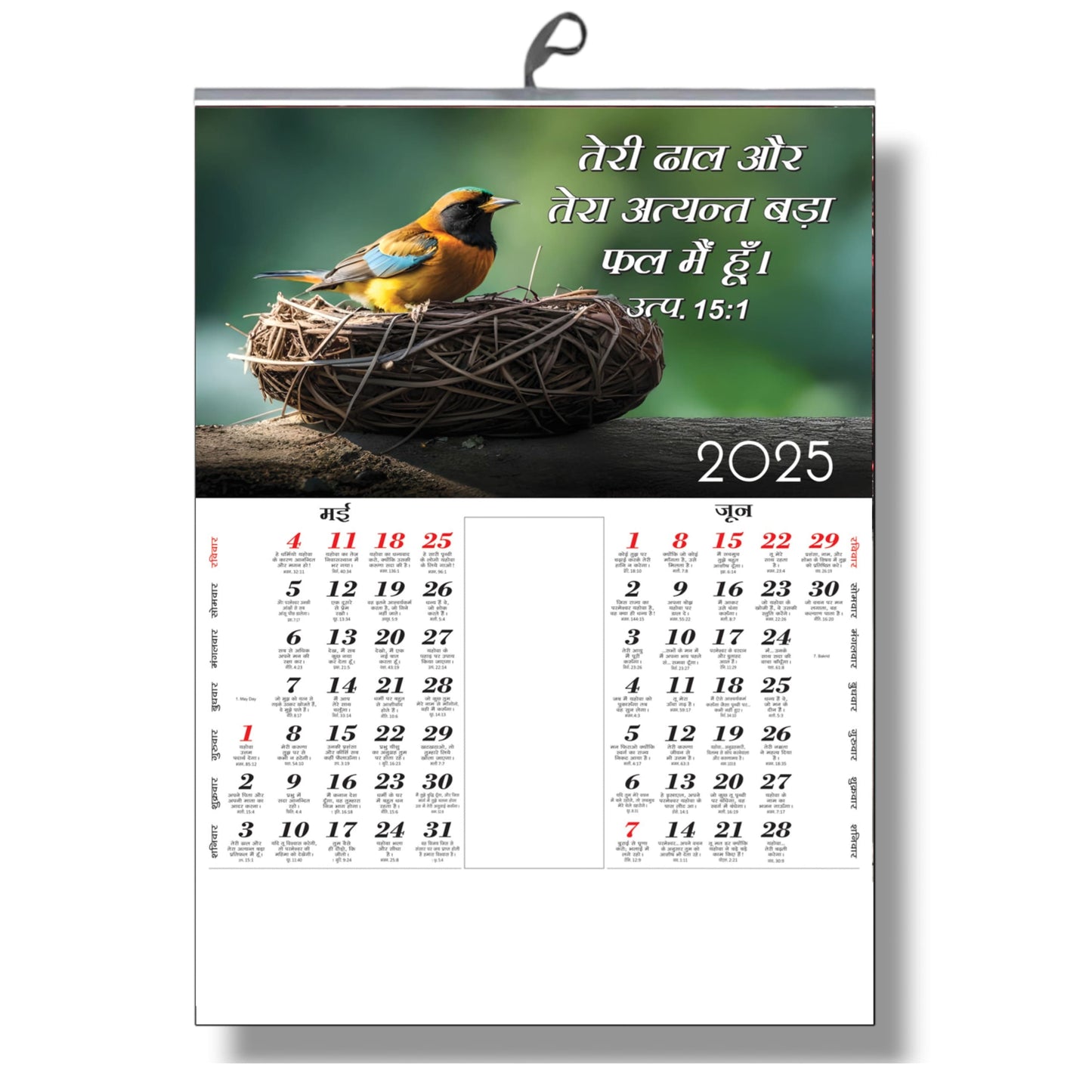 2025 Hindi Best Bible Verse Wall Calendar – Stunning Sceneries Paired with Inspirational Scripture