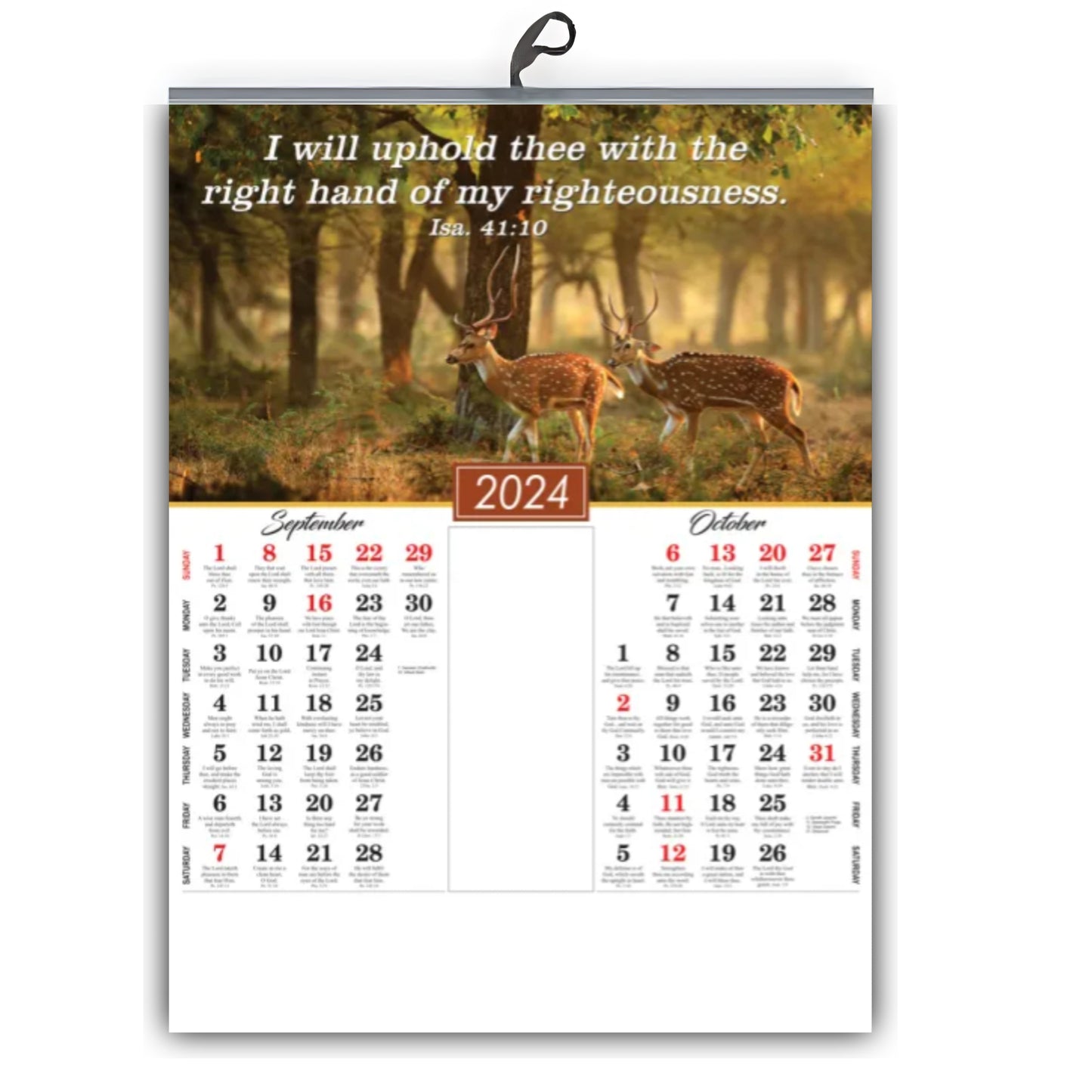 2024 English Christian Bible Verse Wall Calendar - Blessed Promises and Scenic Beauty