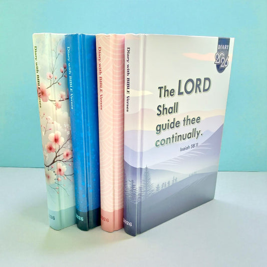 2026 Daily Bible Verse Diary (4-Pack Combo) – English Christian Planner & Journal with Daily Scripture – Beautifully Designed Inspirational New Year Gift Set