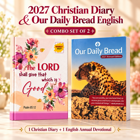 2027 Christian Diary Planner – Pink Floral + Our Daily Bread English Annual Devotional | Combo Set of 2