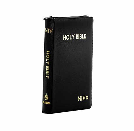 NIV Holy Bible Capsule With Zip, Black