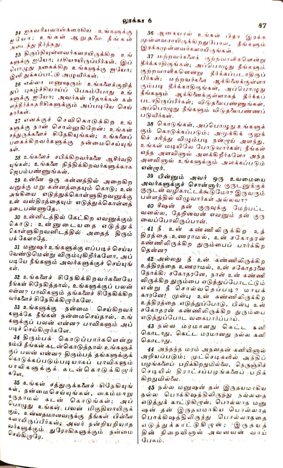 Tamil Bible: Classic Plus Red Letter Edition with Concordance - Demi Size, Premium China Print