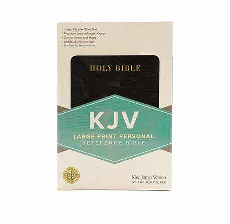 KJV large print personal reference Bible in black leather binding