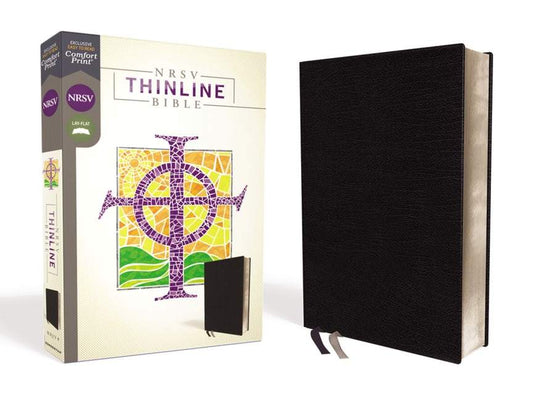 NRSV Thinline Bible in bonded leather black with comfort print