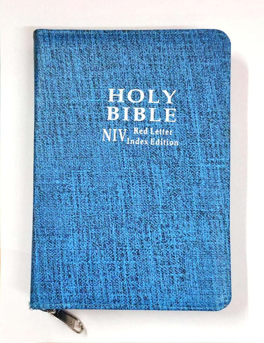 NIV Compact Bible - Red Letter Edition: Blue Color Zip Type With Thumb Index