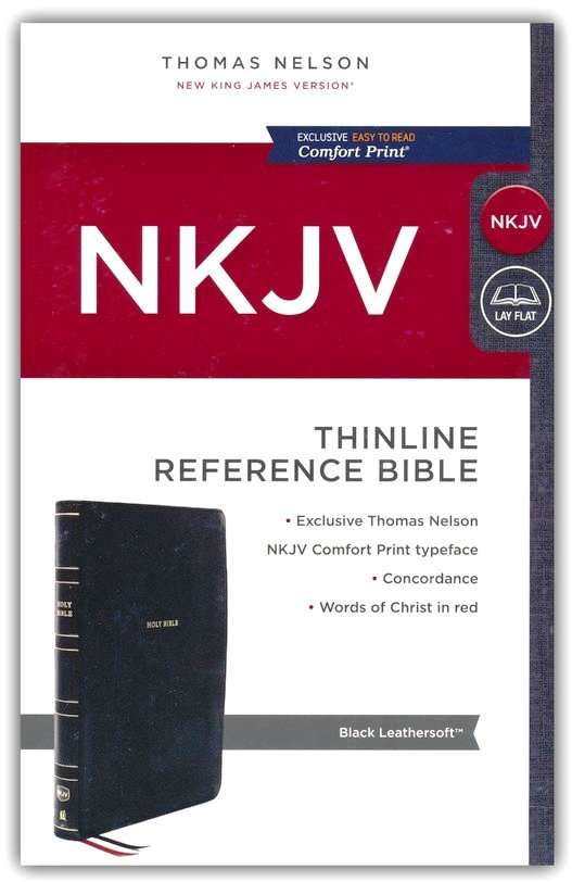 NKJV Thinline Reference Bible: Black Leathersoft