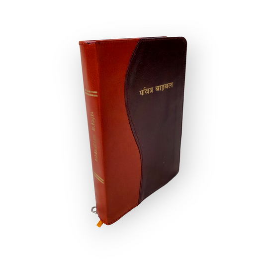 Big Hindi Bible Double Color Bound With Zip