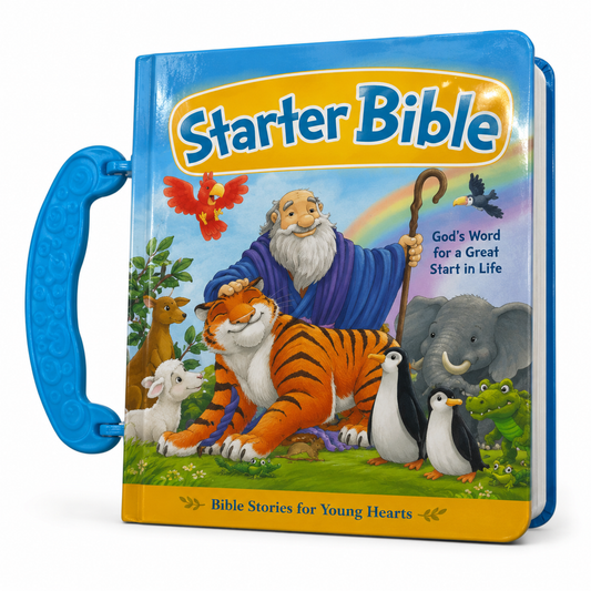 Starter Bible, Baby's First Bible Padded Board Book with Carry Handle (Bible Stories for Toddlers)