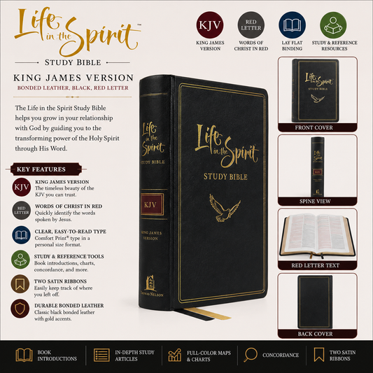 KJV Life in the Spirit Study Bible - Bonded Leather, Black, Red Letter (Thomas Nelson)
