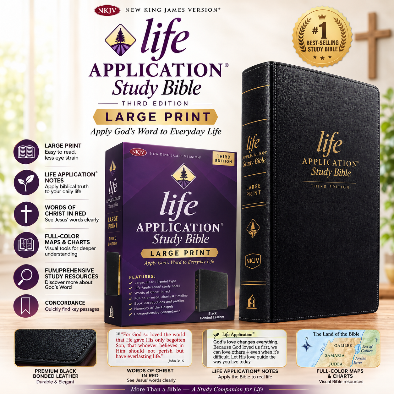 NKJV Life Application Study Bible, Third Edition, Large Print