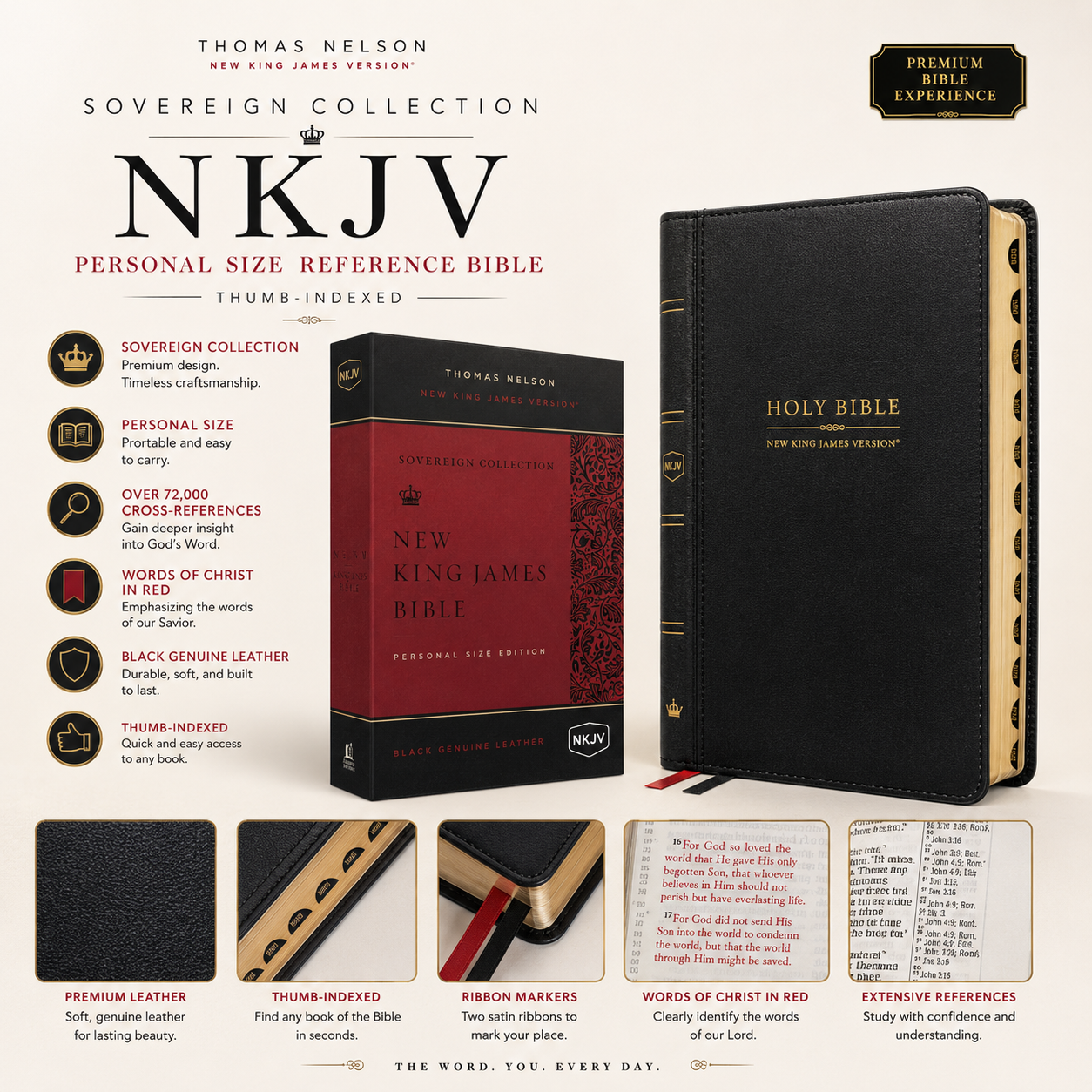 NKJV, Personal Size Reference Bible (Sovereign Collection, Thumb-Indexed, Brown)