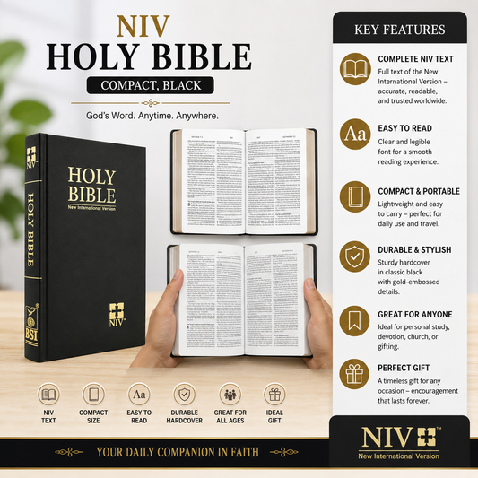 NIV Holy Bible, Compact, Black