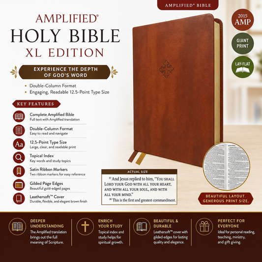 Amplified Holy Bible, XL Edition, Leathersoft, Brown