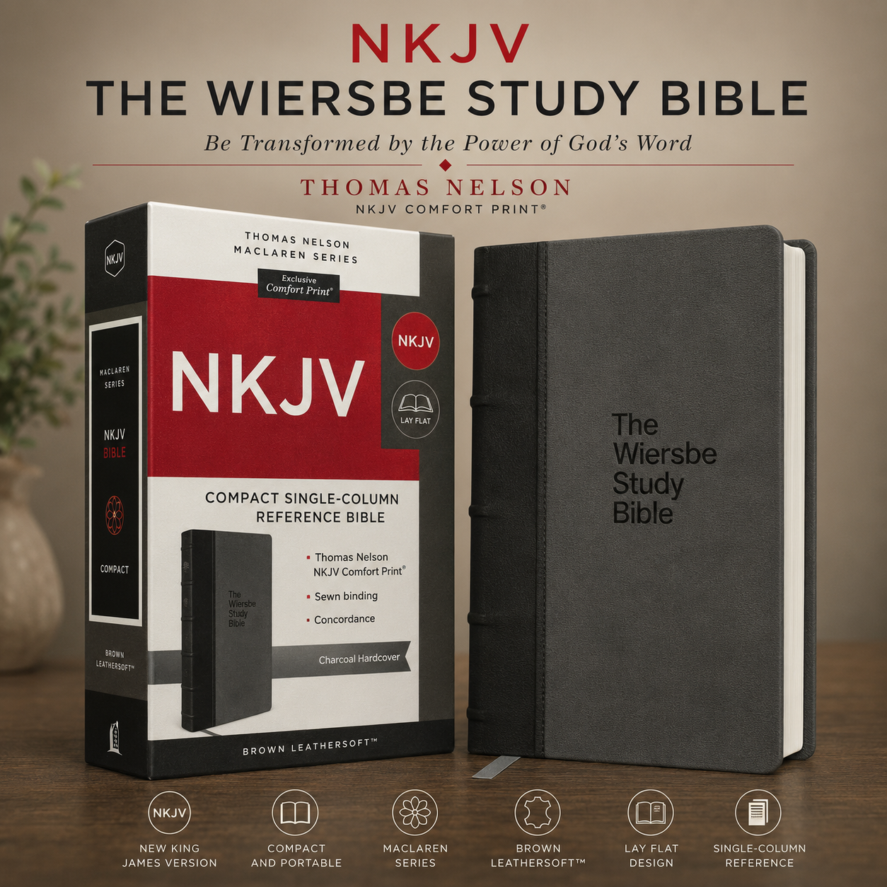 NKJV Wiersbe Study Bible, Leathersoft, Red Letter, Comfort Print (Dr. Warren Wiersbe)