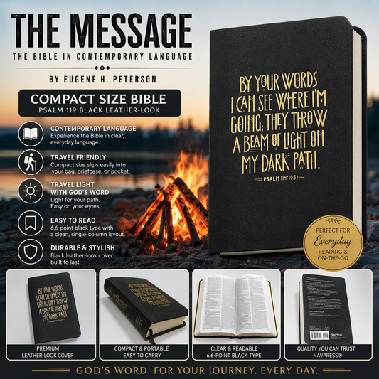The Message Compact Size Bible, Contemporary Paraphrase by Eugene Peterson (Leather-Look, Ribbon Marker)