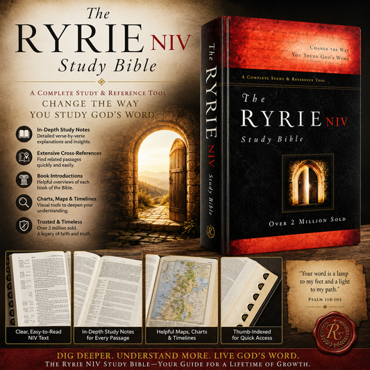 The Ryrie NIV Study Bible, Expanded Edition, 10,000+ Explanatory Notes, Red Letter (Charles C. Ryrie, Moody)