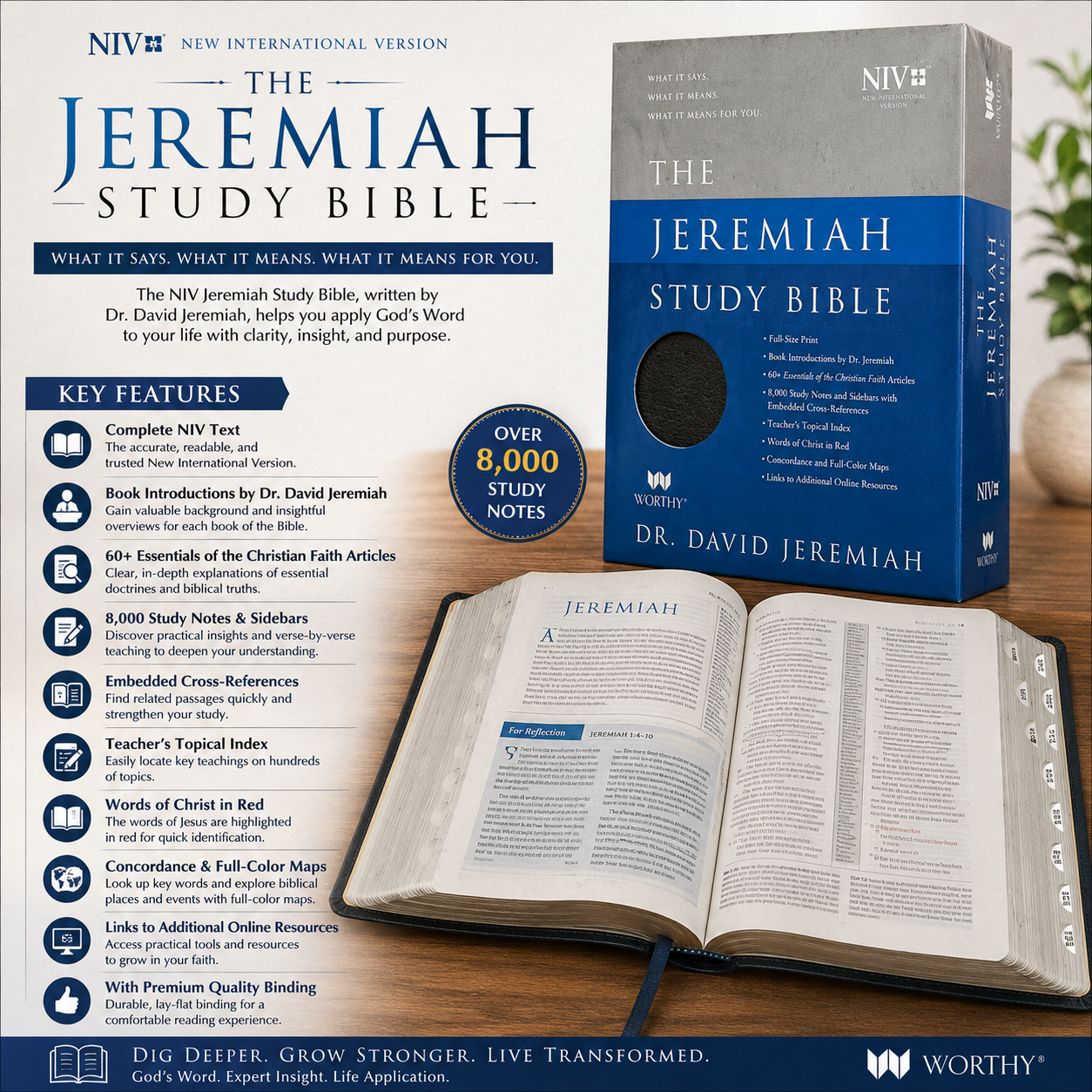 NIV Jeremiah Study Bible, Dr. David Jeremiah, Red Letter Edition
