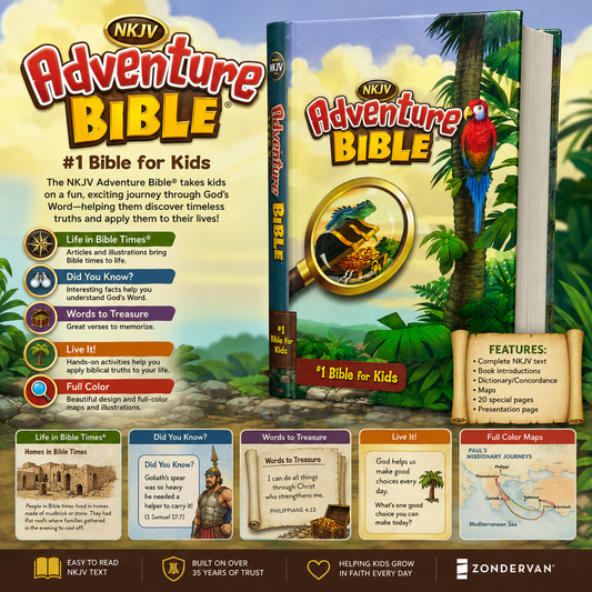 NKJV Adventure Bible, Hardcover, Full-Color (The #1 Bible for Kids)