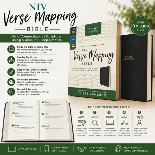 NIV Verse Mapping Bible, Comfort Print, Find Connections in Scripture with a Unique 5-Step Study Process, 420 Verse Maps (New International Version)