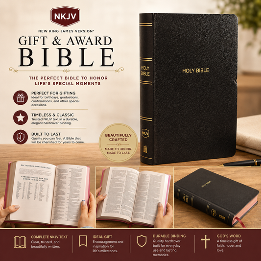 NKJV Gift and Award Bible, Red Letter, Comfort Print, Presentation Page, Dictionary-Concordance & Full-Color Maps (New King James Version)