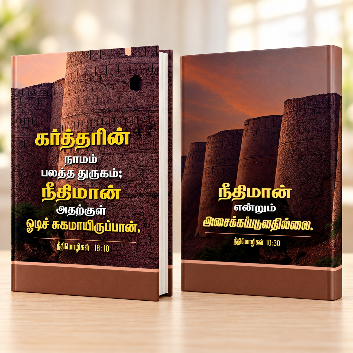 2027 Tamil Christian Daily Diary Planner & Devotional Journal – Brown Fortress Hardcover, 365 Days Bible Verses & Scripture Readings, 21 × 15 cm