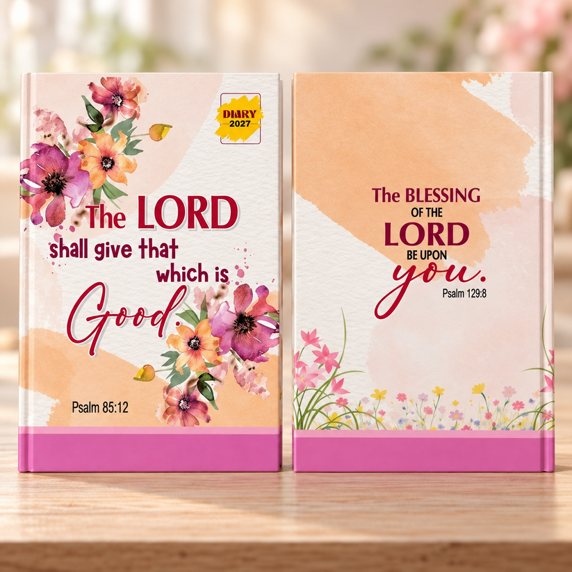 2027 Christian Diary Planner – Pink Floral + Our Daily Bread English Annual Devotional | Combo Set of 2