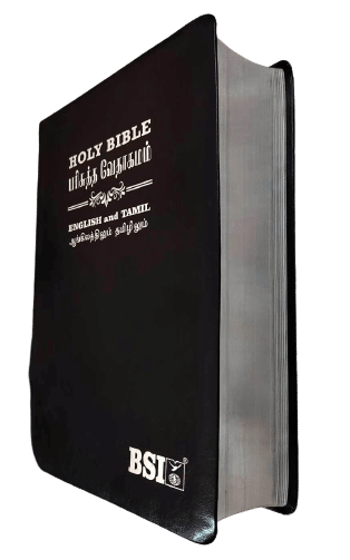 Tamil-English Parallel Bible (Large Print, China Edition) - BSI Black Leather Bound with Silver Edges (ISBN: 9789393511881)