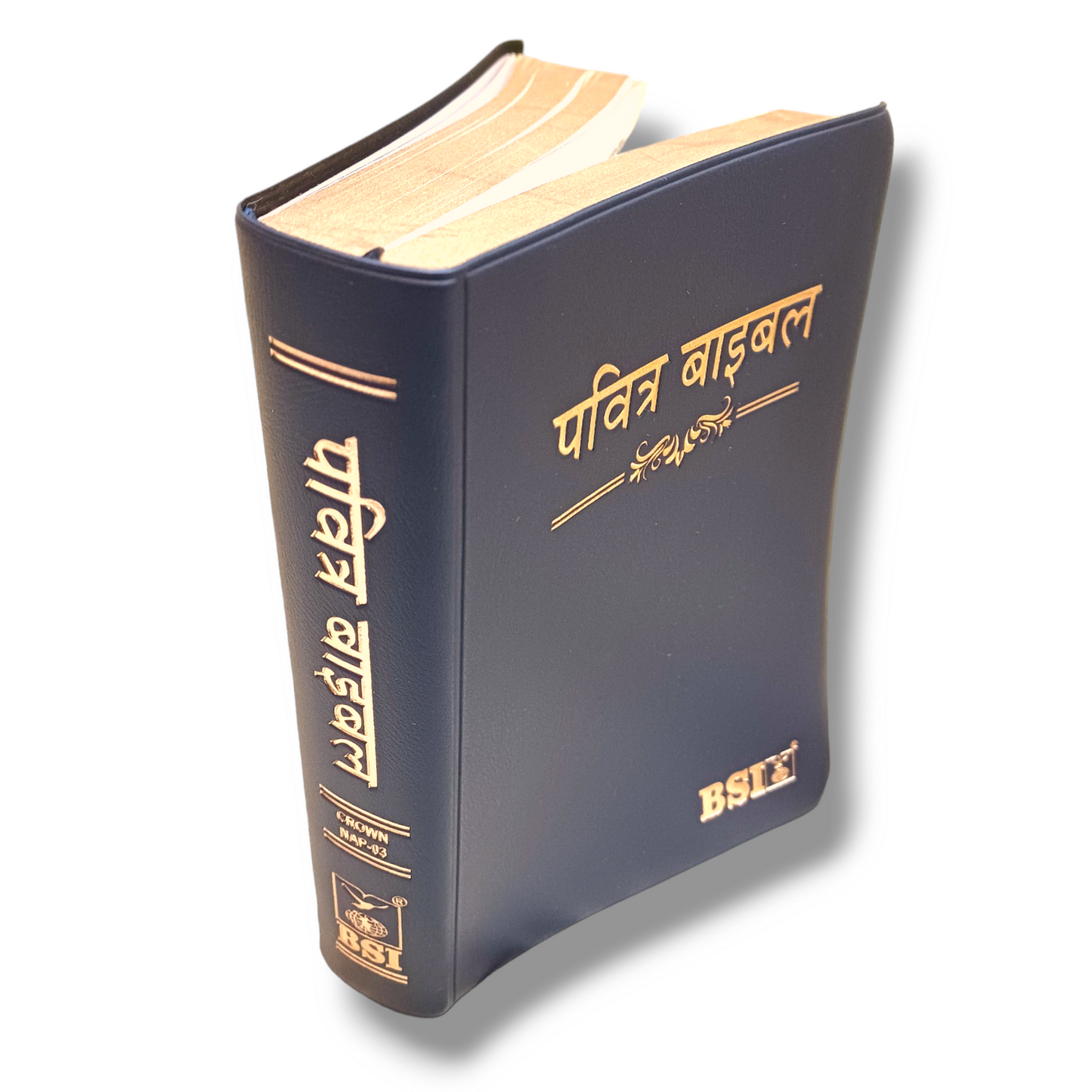 The Holy Bible In Hindi |Crown Navy Blue Color Bound |Golden Edge Bible |Hindi Compact Size Bible