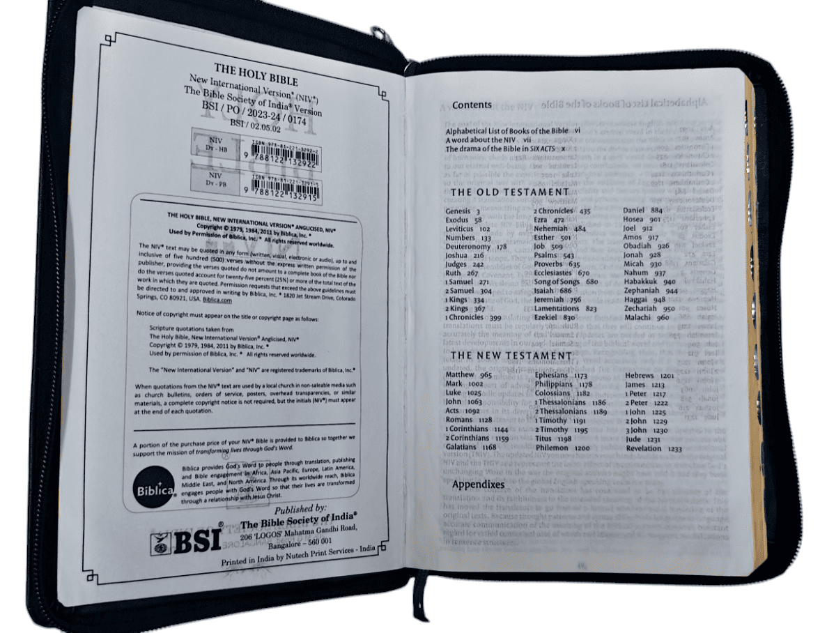 "NIV English Bible with Zip Cover – Premium Quality and Durable Design"