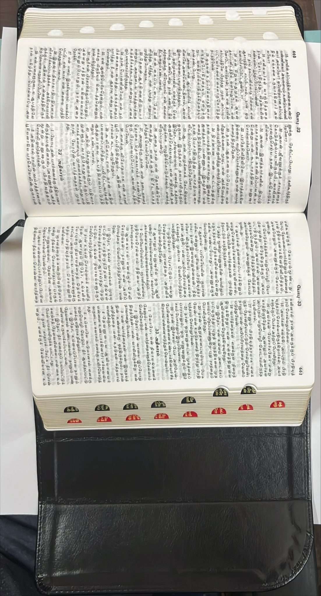 Tamil Bible Semi-Compact Edition, Black Leatherette Cover with Magnetic Flap and Thumb Index - Premium Quality