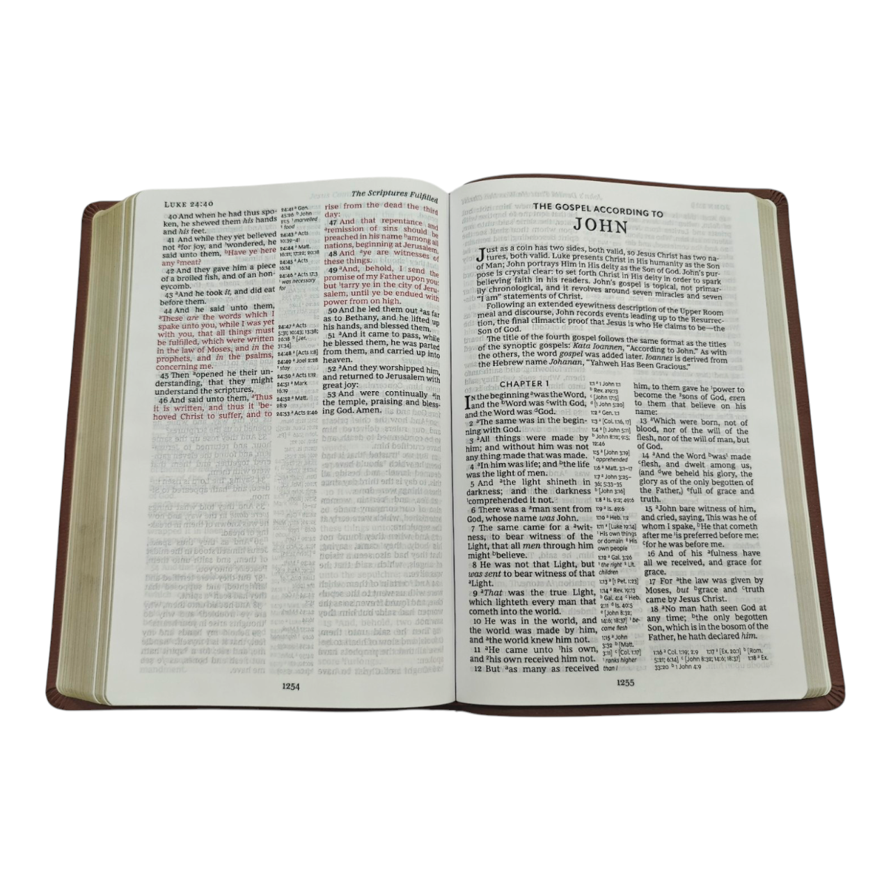KJV Giant Print Center-Column Reference Bible, Brown LeatherLook, Red Letter Edition, Thumb Indexed – Comfort Print, ISBN 9780785215400