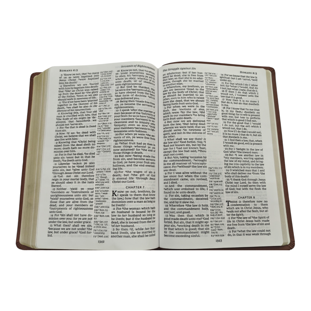KJV Giant Print Center-Column Reference Bible, Brown LeatherLook, Red Letter Edition, Thumb Indexed – Comfort Print, ISBN 9780785215400