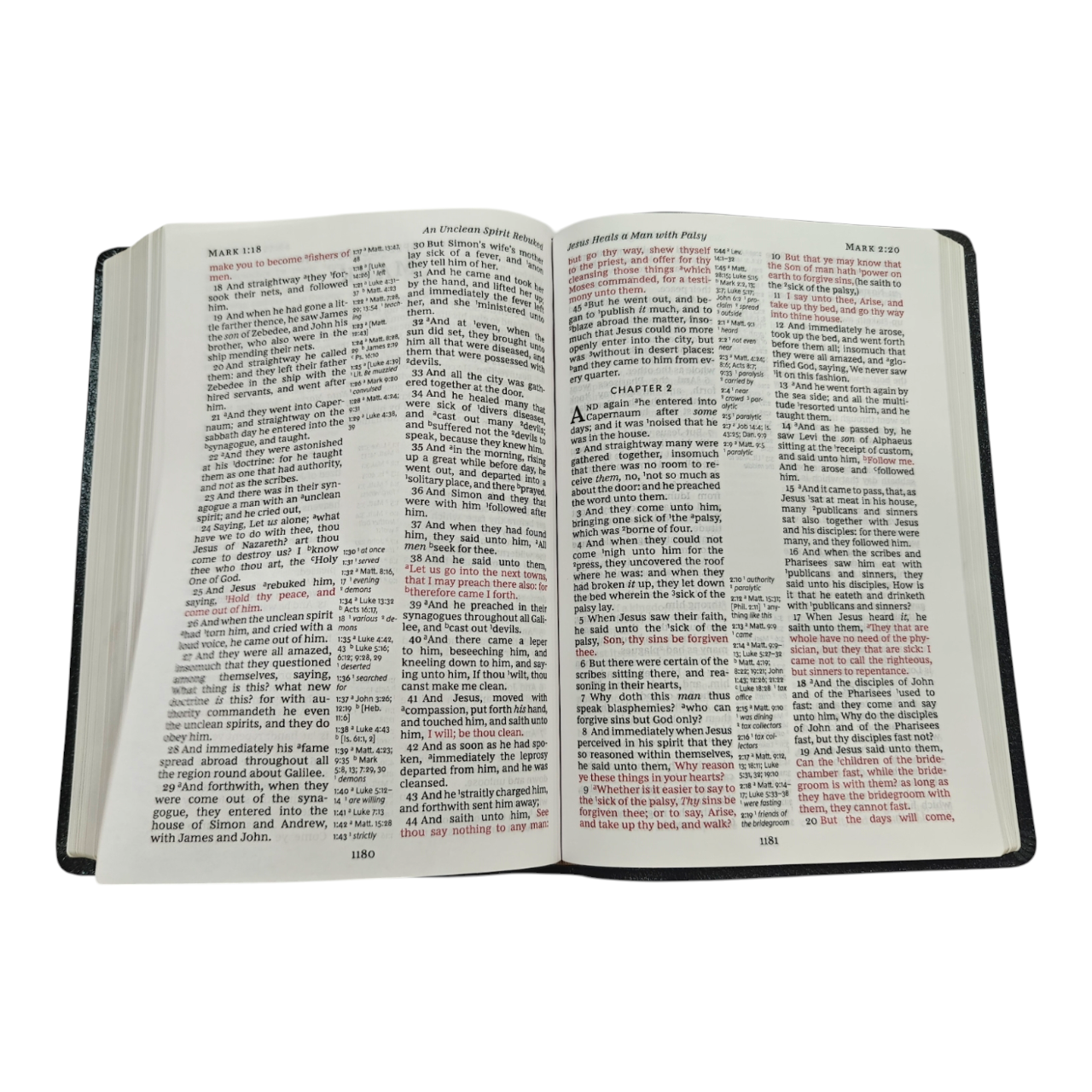 KJV Giant Print Center-Column Reference Bible, Black LeatherLook, Red Letter Edition, Thumb Indexed – Comfort Print, ISBN 9780785215356